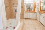 Unwind in your oversized soaking tub in your remodeled master bathroom